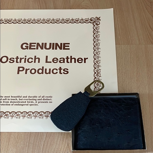 Black full ostrich men’s Leather Wallet